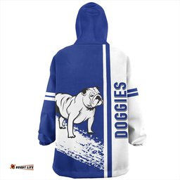 Canterbury Bankstown Bulldogs Bulldogs Mascot Quater Style Wearable Blanket Hoodie Aussie Oodie