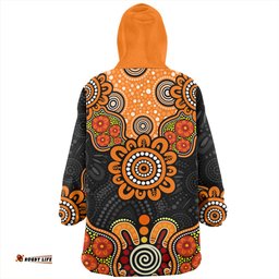 Australia Aboriginal Indigenous Dot Style Design Cuture Wearable Blanket Hoodie Aussie Oodie