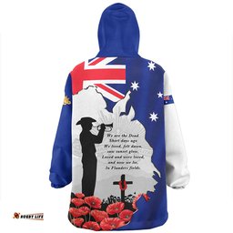 Australia On This Remembrance Day Lest We Forget In Flanders Fields Wearable Blanket Hoodie Aussie Oodie