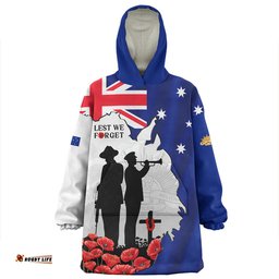 Australia On This Remembrance Day Lest We Forget In Flanders Fields Wearable Blanket Hoodie Aussie Oodie