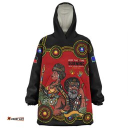 Australia Indigenous Culture Naidoc Week Keep The Fire Burning! Blak, Loud & Proud Wearable Blanket Hoodie Aussie Oodie