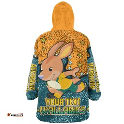 Australia Wallabies Custom Team With Dot And Star Patterns For Tough Fan Wearable Blanket Hoodie Aussie Oodie