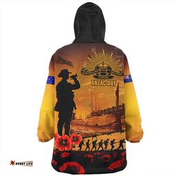 Australia ANZAC Day Guardian Of The Dawn Wearable Blanket Hoodie Aussie Oodie