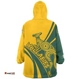 Australia Wallabies Squad Aboriginal Pattern Inspired Wearable Blanket Hoodie Aussie Oodie