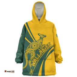 Australia Wallabies Squad Aboriginal Pattern Inspired Wearable Blanket Hoodie Aussie Oodie
