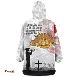 Australia We Will Remember Them Anzac Day Wearable Blanket Hoodie Aussie Oodie
