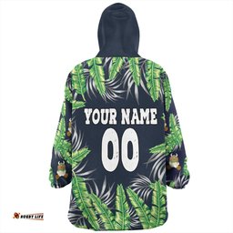 Canberra Raiders Custom Tropical Patterns Canberra Raiders Wearable Blanket Hoodie Aussie Oodie