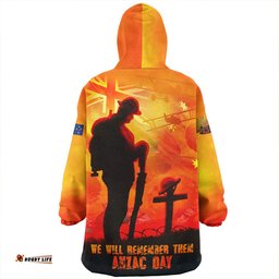 Australia Dawn Of Sacrifice Anzac Remembrance Wearable Blanket Hoodie Aussie Oodie