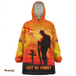 Australia Dawn Of Sacrifice Anzac Remembrance Wearable Blanket Hoodie Aussie Oodie