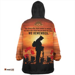 Australia We Will Never Forget Wearable Blanket Hoodie Aussie Oodie