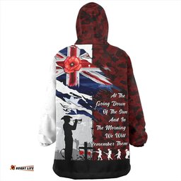 Australia Remembrance Day Lest We Forget Australian Military Tribute Red Wearable Blanket Hoodie Aussie Oodie