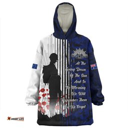 Australia Spirit Of Remembrance Day Lest We Forget Blue Wearable Blanket Hoodie Aussie Oodie