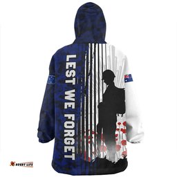 Australia Spirit Of Remembrance Day Lest We Forget Blue Wearable Blanket Hoodie Aussie Oodie