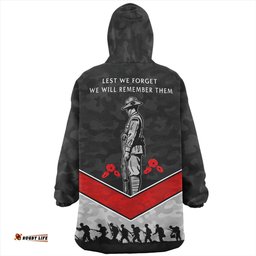 Australia Camouflage Lest We Forget Wearable Blanket Hoodie Aussie Oodie