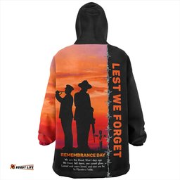 Australia Remembrance Day We Shall Not Forget We Will Remember Them Orange Wearable Blanket Hoodie Aussie Oodie
