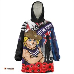 Fremantle Anzac Day Honor United In Spirit Wearable Blanket Hoodie Aussie Oodie