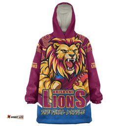Brisbane Lions Final Clash Battle Edition Wearable Blanket Hoodie Aussie Oodie