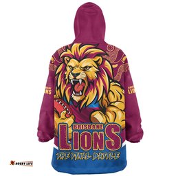 Brisbane Lions Final Clash Battle Edition Wearable Blanket Hoodie Aussie Oodie