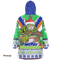 Canberra Raiders Christmas Custom Canberra Viking Santa Aussie Big Things Wearable Blanket Hoodie Aussie Oodie