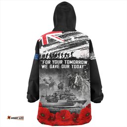 Australia We Gave Our Today Anzac Day Memorial Wearable Blanket Hoodie Aussie Oodie