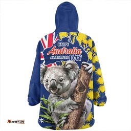Australia Australia Day Koala Golden Wattle Edition Wearable Blanket Hoodie Aussie Oodie