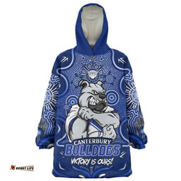 Canterbury Bankstown Bulldogs Aboriginal Pattern Inspired Victory Is Ours Wearable Blanket Hoodie Aussie Oodie