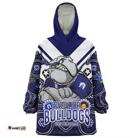 Canterbury Bankstown Bulldogs Naidoc Week Custom For Our Elders Bulldogs Aboriginal Inspired Wearable Blanket Hoodie Aussie Oodie