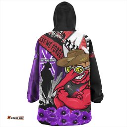 Essendon ANZAC Day Honor Purple Valor And Spirit Wearable Blanket Hoodie Aussie Oodie