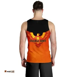 Orange Army Men's Tank Top Cricket Sporty Style A31