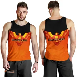 Orange Army Men's Tank Top Cricket Sporty Style A31