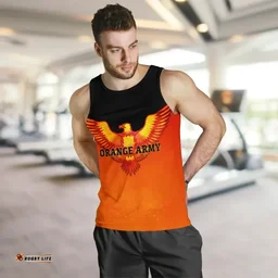 Orange Army Men's Tank Top Cricket Sporty Style A31