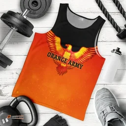 Orange Army Men's Tank Top Cricket Sporty Style A31