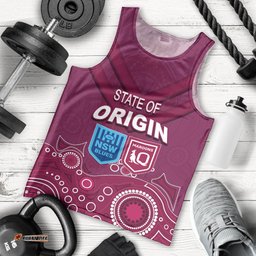 Custom State of Origin NSW Blues Vs QLD Maroon Rugby Men Tank Top Maroon Style