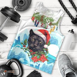 Personalised Australia Panthers Christmas Men Tank Top Merry and Bright Breaking Wave
