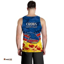 Adelaide Crows Football ANZAC Men Tank Top Lest We Forget