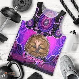 Personalised Australia Virgo Echidna Zodiac Men Tank Top Auz Astrology Aboriginal - Magenta