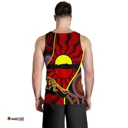 Men's Tank Top - Australia Aboriginal Dots With Didgeridoo