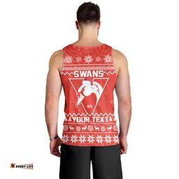 (Custom Personalised) Swans Football Christmas Men Tank Top Sydney Indigenous Merry Xmas