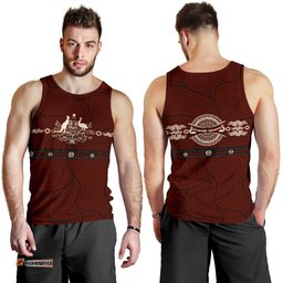 Men Tank Top - Australian Coat Of Arms Mens Tank Aboriginal Patterns