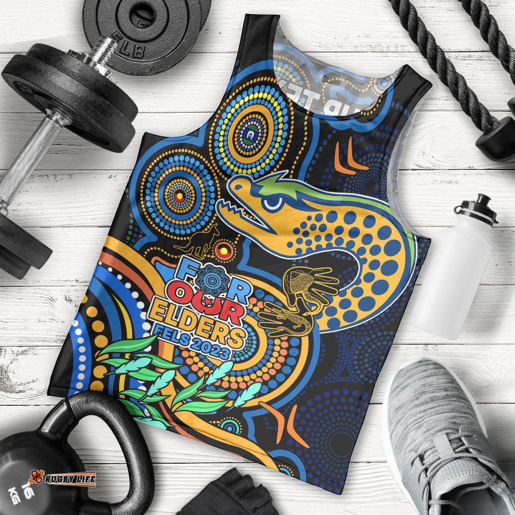 Custom Eels Rugby Aboriginal Art Men Tank Top NAIDOC Indigenous Tribal