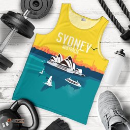Men Tank Top - Sydney Mens Tank Sydney Opera Sunset Landscape