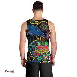 Crows Football Aboriginal Art Men Tank Top NAIDOC Indigenous Tribal