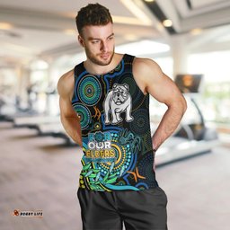 Custom Bulldogs Rugby Aboriginal Art Men Tank Top NAIDOC Indigenous Tribal