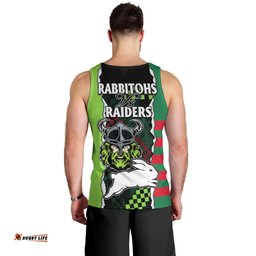 NRL Combine Rabbitohs and Raiders Men Tank Top Sporty Style