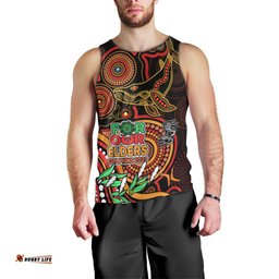 Dolphins Rugby Aboriginal Art Men Tank Top NAIDOC Indigenous Tribal