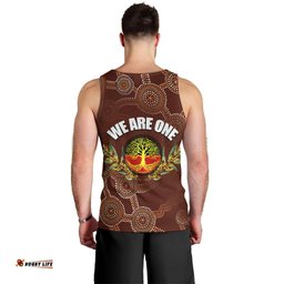 We Are One Koori and Australia Men Tank Top Aboriginal Pattern
