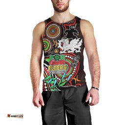 Dragons Rugby Aboriginal Art Men Tank Top NAIDOC Indigenous Tribal