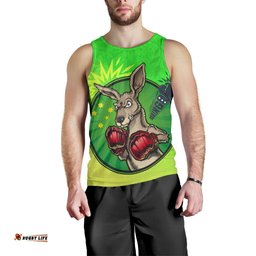 Men's Tank Top  - Kangaroo Boxing Aussie Spirit (Green)