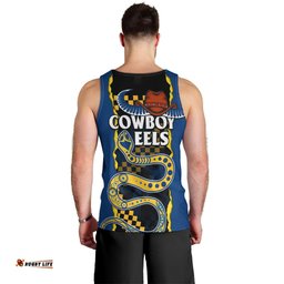 NRL Combine Cowboys and Parra Eels Men Tank Top Sporty Style
