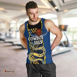 NRL Combine Cowboys and Parra Eels Men Tank Top Sporty Style